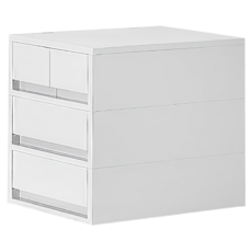 ONE HOUSE 麥樂移動式直角抽屜置物收納櫃 B組 2抽2矮 OH-R118-2, 白色