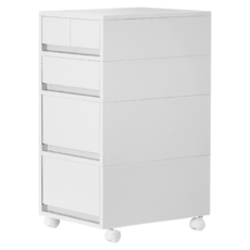 ONE HOUSE 麥樂移動式直角抽屜置物收納櫃 E組 2抽1矮2高 OH-R118-5, 白色