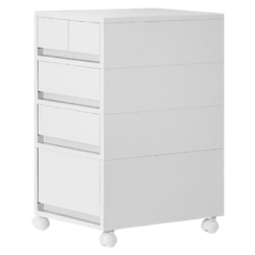 ONE HOUSE 麥樂移動式直角抽屜置物收納櫃 D組 2抽2矮1高 OH-R118-4, 白色