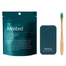 Minted 頂級固體牙膏 63g + 牙刷 + 防塵袋套組, 1套