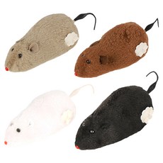 發條動力老鼠4件組, 1套, 白色, 黑色, 棕色, 灰色