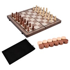 Rapello 高級原木大型折疊式磁吸桌遊西洋棋盤西洋棋組 39 x 39 cm, 混合色, 1套