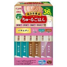 챠오츄르 고양이 이나바 챠오 츄르고항 종합영양식 시니어용 버라이어티 짜먹는 간식 36p 박스타입 SC-480, 14g, 1개, 혼합맛(참치/가다랑어/닭가슴살) 14g, 1개, 혼합맛(참치/가다랑어/닭가슴살)
