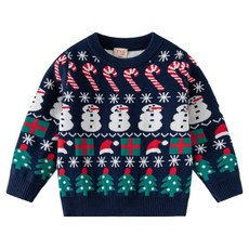 Yoo-vely 兒童巴克西聖誕雪人樹圖案針織T恤