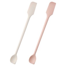 EasySili 矽膠多用途果醬優格匙刮刀多功能工具2件組, 白色, 粉紅色, 1套