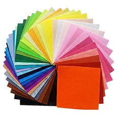 Kumal 彩色迷你毛氈紙 不織布 無背膠, 40色, 1套