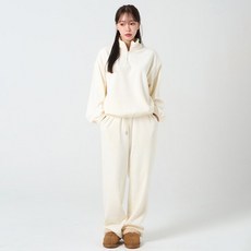 Tomatofactory 女款卡文燈芯絨內刷毛運動半拉鍊上衣 寬褲