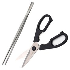 Valgobia 義大利精品廚具2件組, 銀色, 1套, 料理夾 + 可拆式剪刀