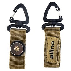 알리노 오토바이 자석고리 딱판 찍판 카라비너 조끼걸이 2p, 카키