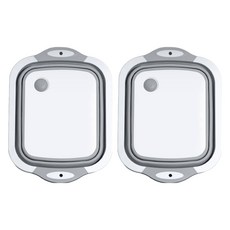 Monaco Olive 底部排水 可折疊 矽膠 折疊盆 2入, 2個, 混合顏色