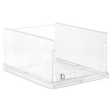 mootagonglivingmarket 透明滑動式可堆疊衣物整理盤, 白色, 1個