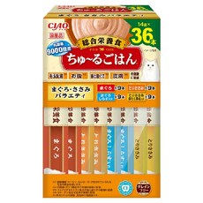 이나바 고양이 츄르고항 종합영양식 짜먹는 간식 박스타입 4종 x 9p 세트 SC-479, 혼합맛(참치/참치치어/닭가슴살/닭가슴살가리비관자), 14g, 1세트 혼합맛(참치/참치치어/닭가슴살/닭가슴살가리비관자), 14g, 1세트