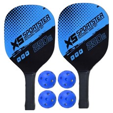 搏仕卡 匹克球板拍 2支 + 球 4顆 + 球袋套組 BSK-250G, BSK-250G BL, 1套