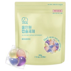 코끼리리빙 올인원 초고농축 캡슐세제 베이비파우더향, 1개, 32개입