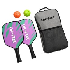 BOSHIKA 프리미엄 유리섬유 피클볼 패들 라켓 2p + 볼 2p + 가방 세트, 퍼플, 1세트