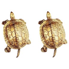努貝特 烏龜室內裝飾擺飾 開業禮物 雕像 2件組, 金色