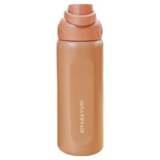 Sitarayuri 翻蓋提把304不鏽鋼保溫瓶, 咖啡色, 1個, 800ml