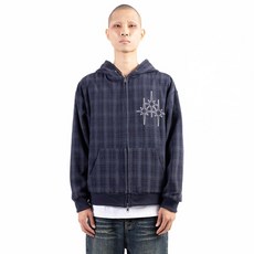 saintpain 男女通用格紋雙面連帽拉鍊外套