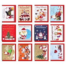 永恆 聖誕節迷你卡片 12款 + 信封 12入 套組 F5-8, 混合色, 2套