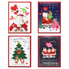 Youngwon 聖誕旋律卡 + 信封 4款組合 M35-H, 混色, 1套