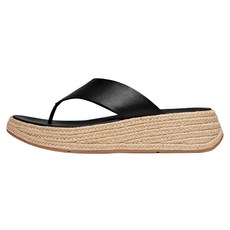 핏플랍 여성용 F 모드 에스파듀 레더 플랫폼 T 포스트 샌들