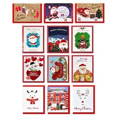Yeongwon 聖誕卡 12款組合 E10-4 &10, 混合顏色, 1套