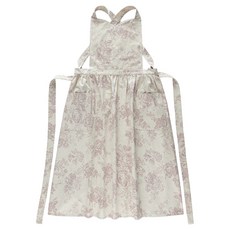 Tutuan 碎花亞麻連身裙式圍裙, 1個, 象牙白