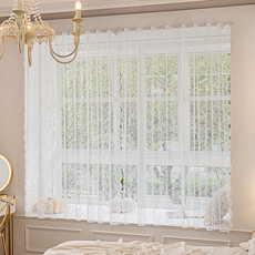 NanriSisters 魔鬼氈黏貼式窗簾, 白色