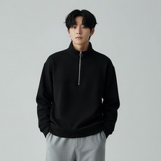 Raymon 男女通用燈芯絨半拉鍊大學T