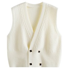 Allode 女款方領鈕扣針織背心