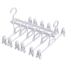 에스제이 공간활용 6단 집게 바지걸이, 화이트, 1개