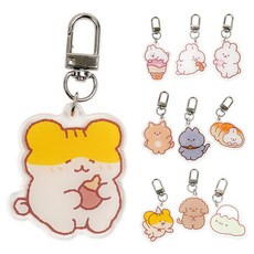 POPO FANCY 可愛Hamchi壓克力角色鑰匙圈 第2彈, 10個, 隨機出貨