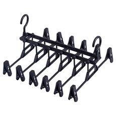 에스제이 공간활용 6단 집게 바지걸이, 블랙, 1개