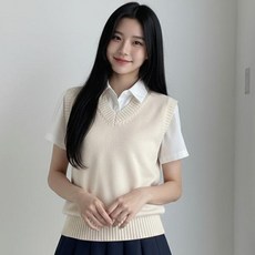 마켓피아 교복 학교 브이넥 니트 조끼