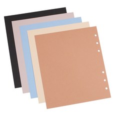 enul 寬版 6孔 自然色系 A6 補充色紙 5款 x 10張 套組, 1套