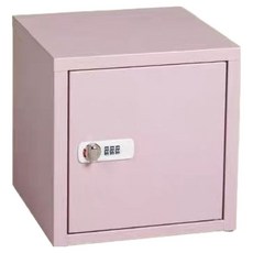 넥솔라 기숙사 개인 책상 다이얼식 철제 사물함, 핑크, 1단