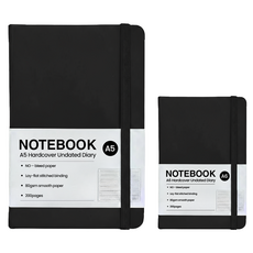 Modernary 硬殼萬年手帳 2件組, 午夜黑, 1個