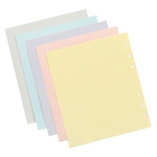enul 寬版6孔粉彩色補充紙 A6 5款 x 10p 組, 1套