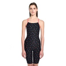 후그 여성용 엠보스 5부 리본크로스 X back 탄탄이 수영복 WLT2051