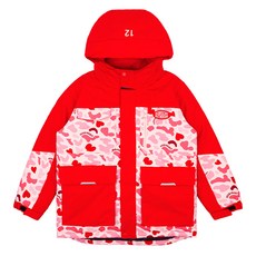 ICEBISCUIT 兒童款IB迷彩拼色滑雪鋪棉外套 IB34JP545