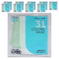 블루본 베이직 31컬러 마스크 중형 KF80, 애플민트, 10개, 1개입