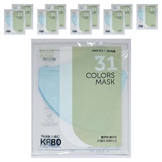 블루본 베이직 31컬러 마스크 특대형 KF80, 오션블루, 10개, 1개입