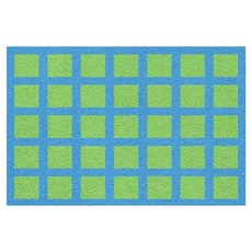 Hanbomnuri 圖案防滑浴室玄關線圈地墊, 藍色, 1個