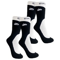 SUN GLADE 冬季運動滑雪襪 2雙, 黑色 + 白色, 2個
