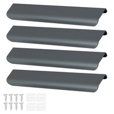 Cholmuldaejang Billsbro 黏貼式隱藏抽屜傢俱把手 4入 200mm 套組, 1套, 深灰色