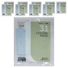 블루본 베이직 31컬러 마스크 특대형 KF80, 스카이블루, 10개, 1개입