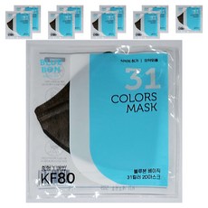 블루본 베이직 31컬러 마스크 중형 KF80, 흑임자그레이, 10개, 1개입