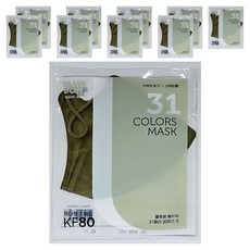 블루본 베이직 31컬러 마스크 특대형 KF80, 올리브그린, 10개, 1개입