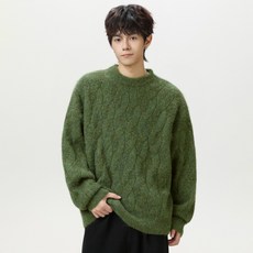 JTL 男士素色圓領粉彩舒適針織衫