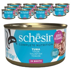 스케지어 성묘용 고양이 쉐지애 브로스 주식캔, 참치, 85g, 12개